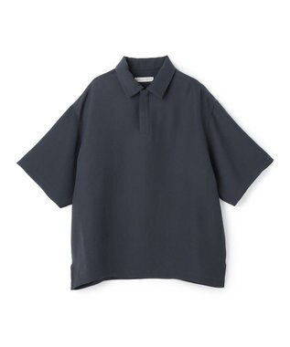 UNFILO MENS ダブルクロス ポロシャツ ブルーグレー