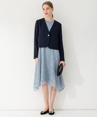 23区 S 【APPLAUDIR】クリアジョーゼット 3WAYコンパクトジャケット ネイビー系