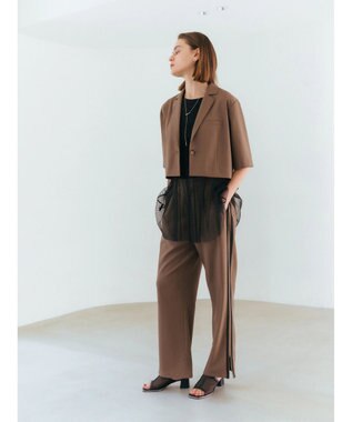 YECCA VECCA 【2点SET】マルチwayチュールオーバーキャミSET/Tee Black