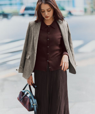 23区 【洗える】ウールライクカルゼ テーラード ジャケット グレー系