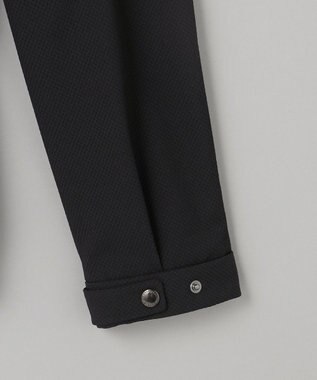 GOTAIRIKU 仕事で着られる【シワになりにくい/洗える/ストレッチ/吸水速乾】バブルテック フーデッドブルゾン ブラック系