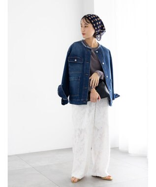 Te chichi カットジャガードパンツ(セットアップ可) オフホワイト