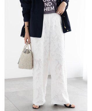 Te chichi カットジャガードパンツ(セットアップ可) オフホワイト
