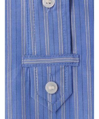 AMERICAN HOLIC イージーケアバンドカラーシャツチュニック Stripe