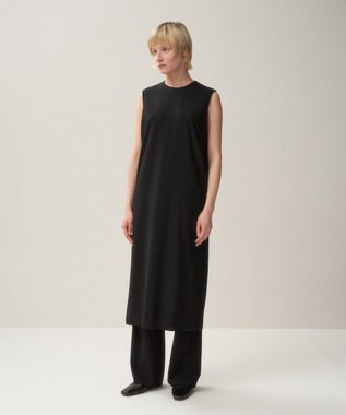 ATON HIGH TWIST WOOL | スリーブレスドレス BLACK