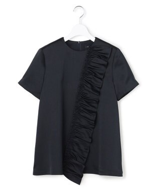 23区 L 【APPLAUDIR】クリアダブルサテン フリルデザイン ブラウス