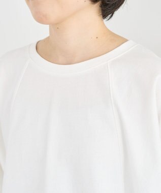 Green Parks 七分袖ドルマン裏毛シアードッキングプルオー Ecru