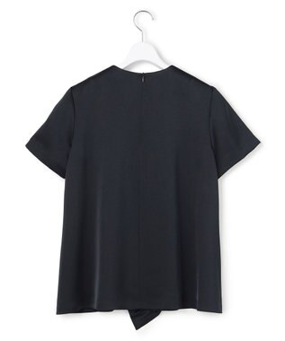 23区 L 【APPLAUDIR】クリアダブルサテン フリルデザイン ブラウス ネイビー系