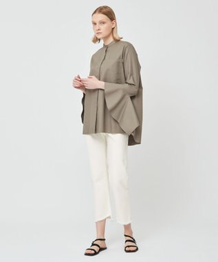 BEIGE， PERSIMMON / バンドカラーシャツ Slate