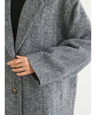 Green Parks ・ＥＬＥＮＣＡＲＥ　ＤＵＥ　ヘリンボーンミドルコート Gray