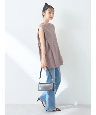 earth music&ecology ボクシーノースリーブチュニック Mocha