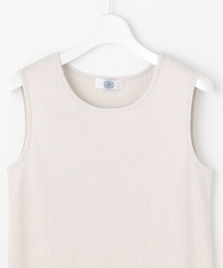 J.PRESS LADIES 【洗える】リブ ノースリーブ カットソー グレージュ系
