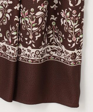 自由区 S 【ウエストゴム・洗える】ERICAパネルプリント スカート ココア系