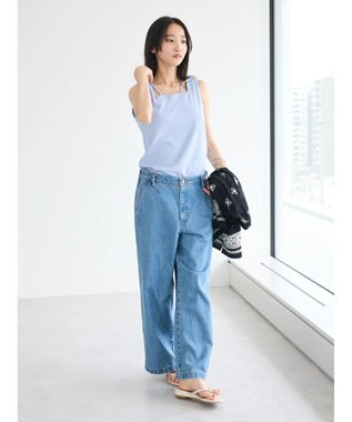 CRAFT STANDARD BOUTIQUE 前後2WAYスクエアデザインタンクトップ Sax