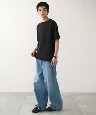 WEGO 【ユニセックス着用ITEM/MLサイズ展開/綿100%】リラックスフィットコットンT（SS） ブラック
