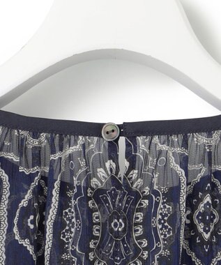 23区 S 【洗える】オーナメントプリント ブラウス ネイビープリント