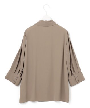 ICB 【接触冷感・UVケア・速乾・洗える】BackSatinAmunzen ボウタイブラウス フォーン系