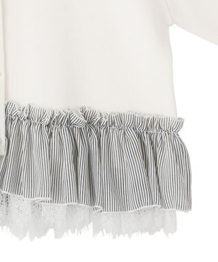 YECCA VECCA レースレイヤードラッフルカーディガン Off White