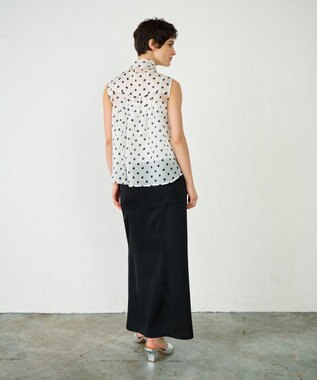 GRACE CONTINENTAL シアードットプリントブラウス ホワイト