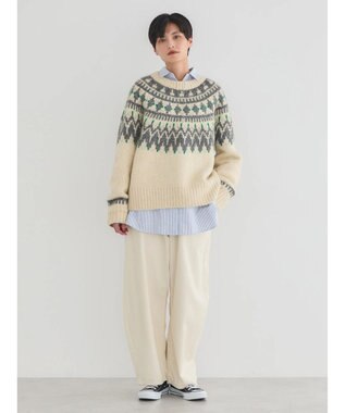 AMERICAN HOLIC フェアアイル柄ニットプルオーバー Ivory