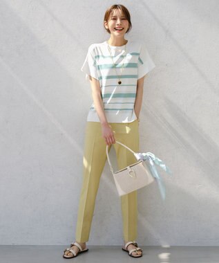 ANY SIS 【アイスタッチ】フレンチスリーブ ニット オフベース×ミント