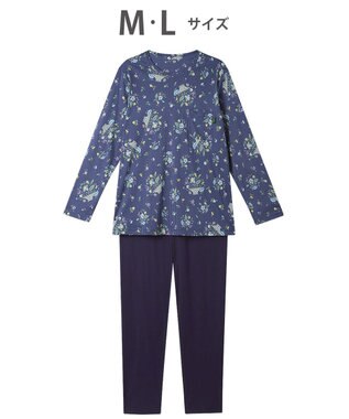 WACOAL パジャマ 長袖 長ズボン 綿100%(本体) スムース素材 ミントン レディース NDX562 /ワコール