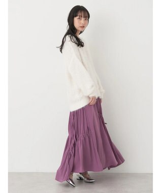 earth music&ecology ドロストギャザーフレアスカート Pink
