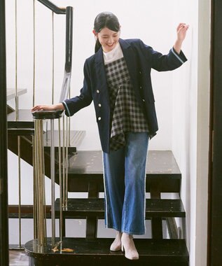 earth music&ecology イレヘムチェックキャミチュニック Check Black