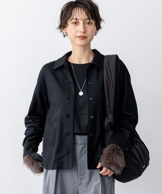 【滝沢眞規子さん着用/VERY掲載/洗える】ウールミルドジャージー シャツ