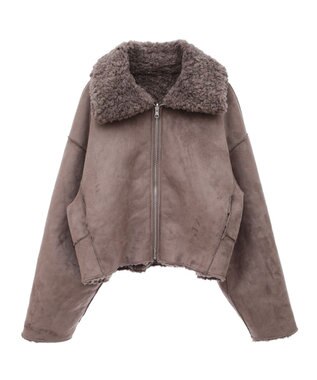 earth music&ecology リバーシブルフェイクムートンショートブルゾン モカ