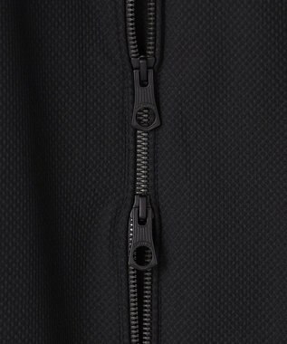 GOTAIRIKU 仕事で着られる【シワになりにくい/洗える/ストレッチ/吸水速乾】バブルテック フーデッドブルゾン ブラック系