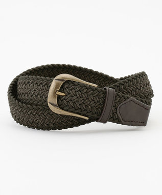 JOSEPH ABBOUD 【イタリア素材・ストレッチ・日本製】メランジヘリンボーン ベルト ダークグリーン系