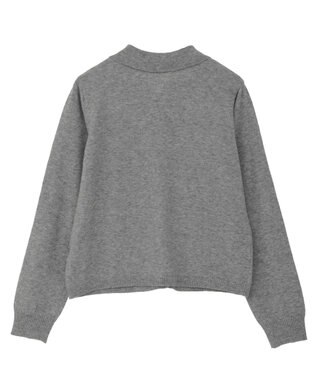 earth music&ecology 【予約】襟付きアーガイルニットカーディガン グレー