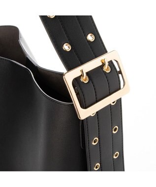 LA BAGAGERIE 【MONICA】ベルトデザインA4トート ブラック