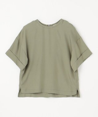 NAVE 【ReNAVE・セットアップ可/洗える/UVケア/接触冷感】フィブリルシャンブレー Tブラウス カーキ系