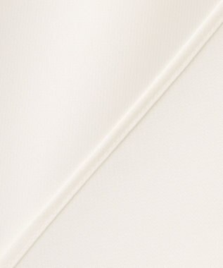 ICB 【洗える】BackSatinAmunzen 5分袖ラッフルデザインブラウス オフホワイト系