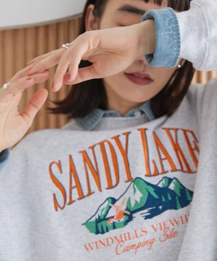 AMERICAN HOLIC 刺繍裏毛プルオーバー Gray Mixture