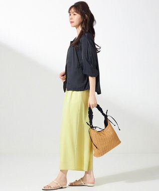 ANY SIS S 【接触冷感・速乾・UVカット】ツヤテロギャザー ブルゾン ネイビー