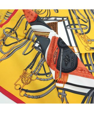 Marca 【伝統横濱スカーフ】鞍とベルト 大判 シルクスカーフ ヤマブキ