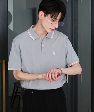 WEGO 【ユニセックス着用ITEM/SMLサイズ展開】別注USPOLOラインポロシャツ グレー