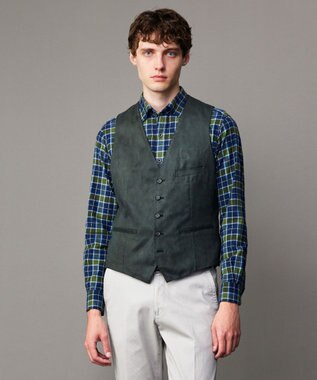 JOSEPH ABBOUD 【ストレッチ/スウェードタッチ/JAPANファブリック】コマ スウェード ベスト カーキ系