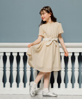 組曲 KIDS 【150-160㎝】アメリドット ワンピース ベージュ
