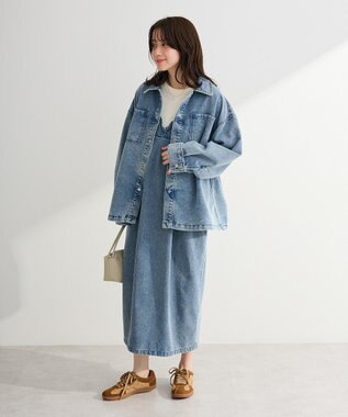 Green Parks デニムシャツブルゾン Light Indigo