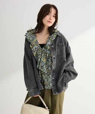 Green Parks デニムシャツブルゾン Black