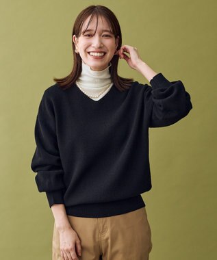 【8色展開】Vネックデイリーニット