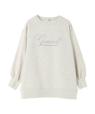 earth music&ecology 裏毛ロゴチュニック Oatmeal