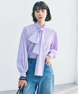 UNFILO 【取り外し可能なボウタイ付き/セレモニー】2WAY ボウタイブラウス