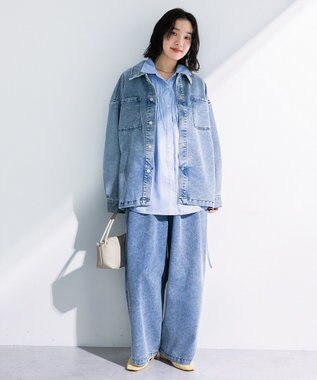 Green Parks デニムシャツブルゾン Light Indigo