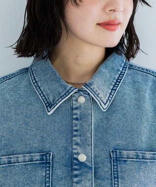 Green Parks デニムシャツブルゾン Light Indigo