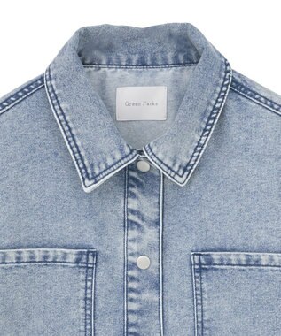 Green Parks デニムシャツブルゾン Light Indigo